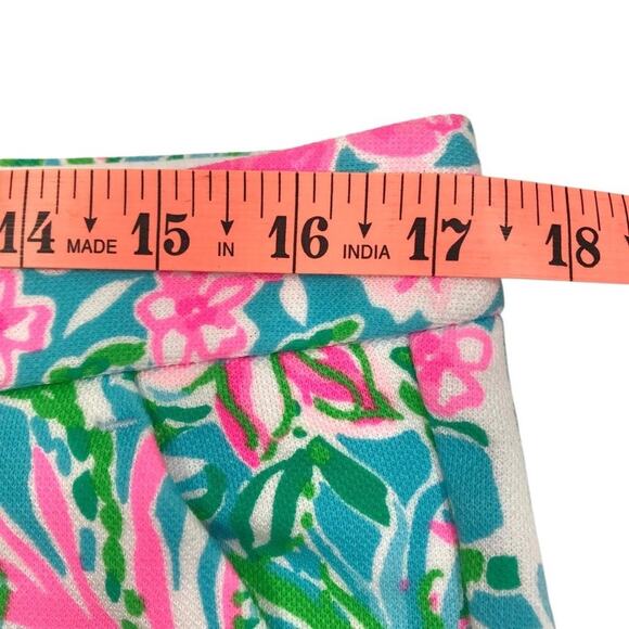 LILLY PULITZER Buttercup Knit Shorts Sz 10 Amalfi Blue Leaf It Wild Resort NWT - Picture 14 of 16